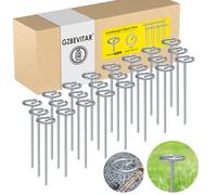 GZBEVITAR Landscape Fabric Pins, Thickened 8 Gauge Circle Top Landscape Pins, Not Easy to Bend 6 inch Galvanized Landscape Fabric Stakes, More Holding Power Than U-Shape Garden Staples (40)