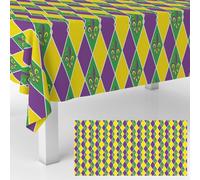GZBJMYGS Gold Green Purple Mardi Gras Tablecloths Float Carnival Theme Table Cover Decorations for Fat Tuesday Party Decoration Shrove Tuesday Table Decor Pancake Tuesday Party Supplies 53" x 104"
