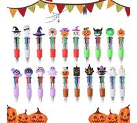 GZBMEZS Ballpoint Pen - Ghost Pumpkin Witch Holiday Ballpoint Pens - 4-colors Ergonomic Quick Drying Smooth Halloween Stationery for Teacher Writing Studying School Journaling Activities