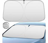GZCSsm Front Window Sunshades For BMW iX xDrive40 / 50,Anti-UV Sunscreen Dust Protector Front Window Windshield Cover Visor,B-Silver