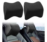 GZCZCC 2 Pcs Car Headrest Pillows Memory Foam Car Neck Support Pillow Car Neck Pillow Comfortable Soft Universal Car Seat Pillows Headrest Cushions with Removable Cover for Driving Traveling (Black)