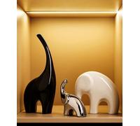 GZDDYUMYJX Elephant Statue Set of 3,Modern Ceramic Decor Statue,Good Luck Elephant,for Bookshelf Living Room Office Table Shelf Decorations.Gift for Elephant Lovers.