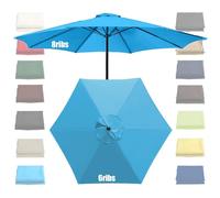 GZDXBF Replacement Umbrella Canopy Top Shade Cover 200cm-6arms, 270cm/300cm-6/8arms, Market Table Umbrella Canopy(Lake blue,8 ribs-2.7m(8.8ft))