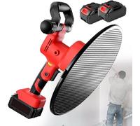 GZGHRZQS Cement Surface Wall Plastering Machine 1680w Concrete Screed Smoothing Machine 40-300rpm 2 Batteries + 4 Pads With Wiper And Masons Tools For Plastering Power Float Rendering