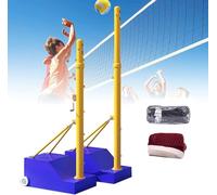 GZGHRZQS Heavy Duty Volleyballs Poles Set Volleyball Badminton Poles Net Set, Easy Height Adjustment from 5ft to 6.8ft, Heavy-Duty for Backyard and Lawn Sports