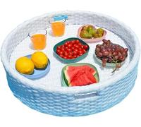 GZGHRZQS Multi-Purpose Floating Tray for Pool, Swimming Pool Floating Breakfast Tray, Floating Drink Holder, Breakfast Tray on The Water, Multifunctional Outdoor Water Play Fruit Food Plate