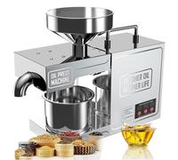 GZGHRZQS Oil Extractor Expeller Stainless Steel Oil Press Extractor,820w Hot/Cold Electric Automatic Extractor,Lcd Touch Screen Control,Commercial Oil Press Machine for Peanuts,Sesame Seeds