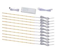 GZGMET 10 Pcs COB LED Strips Bright Dispaly Case Under Cabinet Light,Touch Sensor, Bedrooms Shelf, Wardrobes Cabinet,Cupboard Efficient Illumination Light (Warm White, 10 * 2Ft LED Strips)