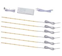 GZGMET 6 Pcs COB LED Strips Bright Dispaly Case Under Cabinet Light,Touch Sensor Dimmable LED, Bedrooms Bookshelf Wardrobes Cabinet Strip Lights (Warm White, 6 * 40inch LED Strips)