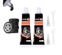 GZGRYTRC 2PCS Tyre Glue for Puncture Repair, Black Sealant for Tubeless Tyres, Quick Fix Solution for Air Leaks, Durable Adhesive Compound with Applicator Tools, 50ML Each