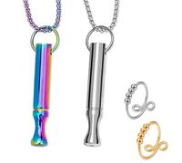 GZGRYTRC 4 Pcs Breathing Necklace Set, Modern Unisex Adults Mindfulness Tool