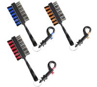 GZGRYTRC Golf Club Cleaner 3pcs Set, Golf Club Cleaner Brush with Durable Bristles, Golf Accessories for Men, Compact 125 x 37 mm Design for Golf Club Cleaning Kit, Includes Red/Blue/Orange Brushes
