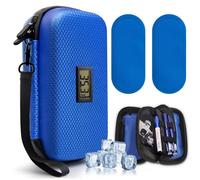 GZGRYTRC Insulin Cooler Travel Case, with 2 Ice Packs Blue Insulin Travel Case with Temperature Display Insulin Cooler and Storage Bag Ideal for Insulin Pen Case Management on The Go