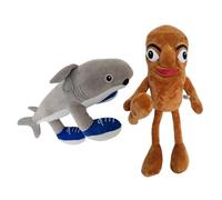 GZGRYTRC Italian Brain rot Toys 2PCS Set, Tralalero Tralala Plush and Character, Creative Play Toys for Aged 2+, Shark in Sneakers (24 x 35 cm) and Wooden Figure (37 x 10 cm)
