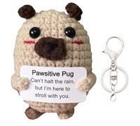 GZGRYTRC Pug Gifts for Pug Lovers, 6.5cm Emotional Support Plush, Durable Pug Emotional Support, Uplifting Throw Positive Crochet Animals for Office Decorations Family Relaxing Comfort Party