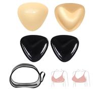 GZGRYTRC Sticky Bra Push Up, Double Sided Sticky Bra Inserts 2 Pairs with Storage Box, Adhesive Push Up for Women Girls A/B Cup, Daily Wear, Swimwear, Special Occasion, 11x11.5cm Black