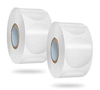 GZGXKJ 1000 Pieces 25mm Clear Round Stickers Mailing Envelope Sealer Wafer Shape Sticker Dots Transparent Strong Circle Seal Labels for Envelopes, Box and Gift Packaging (2 Rolls)