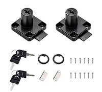 GZGXKJ 2 Pack Cupboard Office Drawer Cam Lock Filing Cabinet Lock with 2 Keys Square Base Screw Fixed Furniture Security Lock for Furniture Door Household Mailbox Glass Showcase (Master Key Lock)