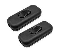 GZGXKJ 2 PCS Black Low Profile in-Line Torpedo Switch Inline Cord SwitchBulb Switch for Small Appliance or Lamp Accepts 2 Core Round or Flat Wire