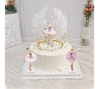 GZGXKJ 5 Pcs Ballet Girl Birthday Cake Decoration Cupcake Figurines Happy Birthday Cake Toppers Suitable For Wedding Party Birthday Cake Decoration