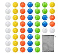 GZGXKJ 50 Pcs Practice Golf Balls 42mm Plastic Golf Balls With 1 Black Drawstring Mesh Bag Colorful Golfs Airflow Balls for Indoor Outdoor Golfs Games Balls for Swing Practice