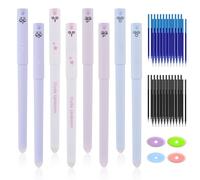 GZGXKJ 8pcs Erasable Pen 0.5mm Friction Pens Rub Out Pen Animal Erasable Pens with 40 Erasable Refills and 4 Erasers Suitable for School Supplies Office Sketch Drawing Notes