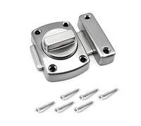 GZGXKJ Bathroom Latch Rotate Bolt Gate Latch Door Lock, Additional Fixed Anti-Theft Lock for Left and Right, Zinc Alloy Latch for Balcony Toilet Window Furniture Pet Gate(Siver)