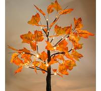 GZGXKJ Halloween Decorations Autumn Decorations Tree 24 LED Orange Lamp Battery and USB Connection Illuminate Artificial Fall Tree for Thanksgiving Christmas Halloween Decor