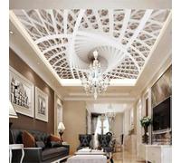 GZGZG 3D self-Adhesive Wallpaper Mural Three-Dimensional Rotating Geometric Ceiling Art Decorative Wall Painting for Living Room and Bedroom