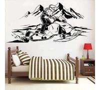 GZGZG Black PVC Snowmobile Extreme Sports Wall Sticker Winter ski sled Snowmobile Art Sticker Decal