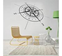 GZGZG Compass Wall Sticker Vinyl North South East west Point Wall Sticker Vinyl Wall Art Mural Direction Decoration