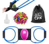 GZhaimai Pack of 4 Water Bombs Slingshot, Water Bomb Slingshot 1 Person and with 500 Balloons, 1 Bag and 1 Water Injector for Water Fight, Water Game