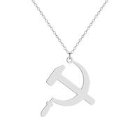 GZHENGZG Men's necklace, women's jewelry Hammer and Sickle Pendant Necklace for Women Girls Hollow Charm Neck Chain Jewelry Gift gift