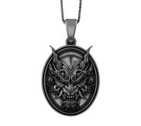 GZHENGZG Men's necklaces and women's jewelry Mask Pendant Necklace for Men Oni Punk Personality Jewelry Gifts gift