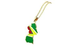 GZHENGZG Men's necklaces and women's jewelry Men and Women Guyana Chain, City Pendant Necklace, Ethnic s, Jewelry Gift, Fashion gift