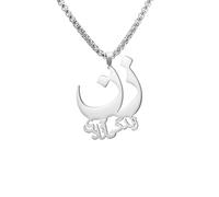 GZHENGZG Men's necklaces and women's jewelry Persian Farsi Poem Necklace Women Life Freedom Zan Zendegi Azadi Pendant Necklace Chain Jewelry Gift gift