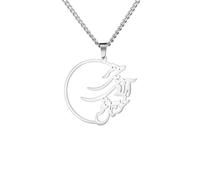 GZHENGZG Men's necklaces and women's jewelry Persian Farsi Poem Pendant Necklace For Women Men Silver Color Chain Necklace Jewelry Gifts gift
