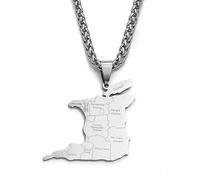 GZHENGZG Men's necklaces and women's jewelry Trinidad and Tobago City Name Pendant Necklaces Female Male Ethni Jewelry B gift