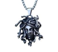 GZHENGZG Men's retro necklace Medusa Necklace with Pendant for Men, Vintage Pet Accessories, Party Gift, Movie, gift