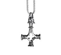 GZHENGZG Men's retro necklace Retro Simple Nordic Viking Wolf Cross Amulet Pendant Necklace Jewelry Gift gift