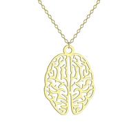 GZHENGZG Men's retro trendy necklace Brain Neurology Pendant Necklace for Women, Psychologist Charm, Neck Chain, Biology Jewelry, Gift for Girls gift