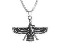 GZHENGZG Men's & Women's Necklace, Ahura, Mazda, Farvahar, Zoroastrian, Persian, Achaism, Persian Symbol Gift
