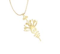 GZHENGZG Women's jewelry necklace, mom Lotus Flower Pendant Necklace for Women, Unalome Charms, Hollow Yoga Jewelry, Art Necklaces gift