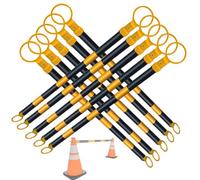 GZHENOZ 10 Packs Retractable Traffic Cone Barrier, Expandable 3.9-6.6' & 5.2-9.8' Safety Caution Tape, Hard Reflective for Work Zone Warning, Event Parking Control