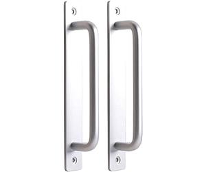 GZHENOZ 2Pcs Barn Door Pull Handle Side Mount Sliding Door Handle Silver Aluminum Alloy Interior Closet Door Pull Gate Handle Entry Door Handles for Sliding Wood/Glass/Metal Doo