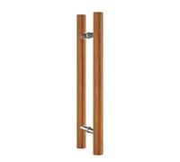 GZHENOZ Barn Door Handles for Wooden Door Glass Door, Heavy Duty Push Pull Glass Door Handle, Solid Wood Door Pull Door Handle with Mounting Screws (Color : Brown, Size : 100cm