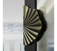 GZHENOZ Bronze Scallop Shape Push Pull Door Handles, Solid Aluminum Alloy Glass Door Handle, 50cm Commercial Door Hardware for Hotels & Clubs