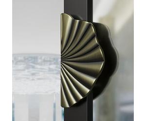 GZHENOZ Bronze Scallop Shape Push Pull Door Handles, Solid Aluminum Alloy Glass Door Handle, 70cm (27.5") Commercial Door Handle for Hotels & Clubs