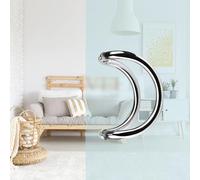 GZHENOZ C-Shape Glass Door Pull Handle, Modern Stainless Steel Push Pull Handles, Commercial Handle Bar with Fitting, for Bathroom Door/Entrance(Color:Silver)