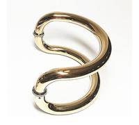 GZHENOZ C-Shape Glass Door Pull Handle, Modern Stainless Steel Push Pull Handles, Commercial Handle Bar with Fitting, for Bathroom Door/Entrance(Color:Gold)